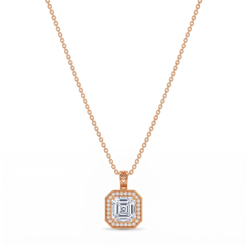  diamond Pendant 14k Rose Gold