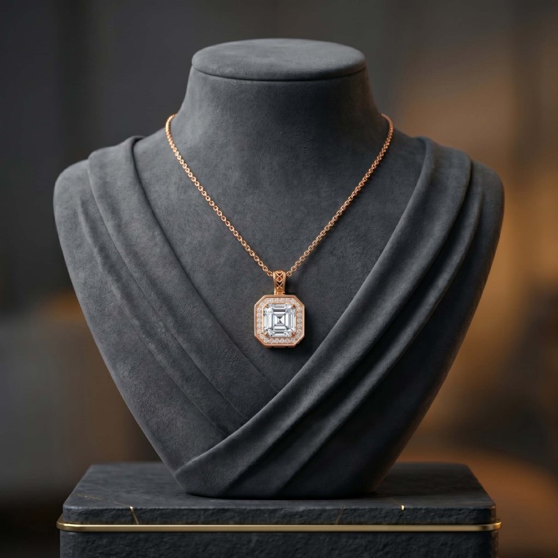  diamond Pendant 14k Rose Gold