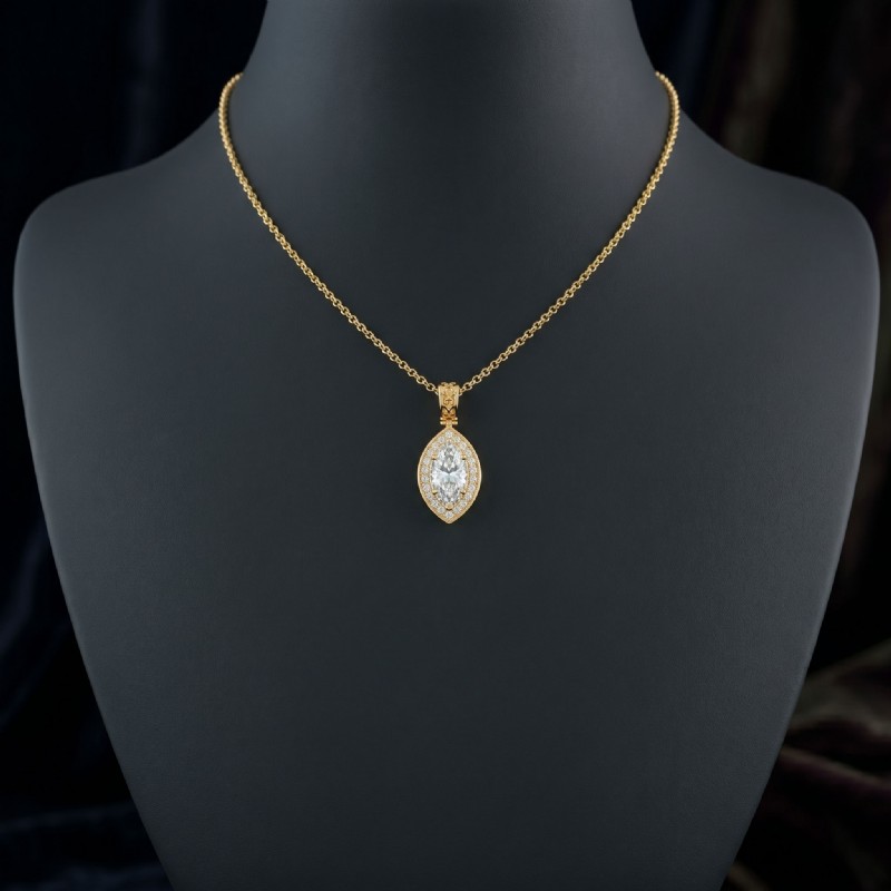  diamond Pendant 18k Gold Yellow