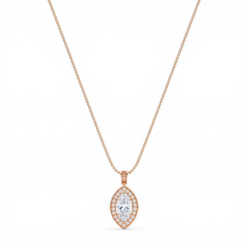  diamond Pendant 14k Rose Gold