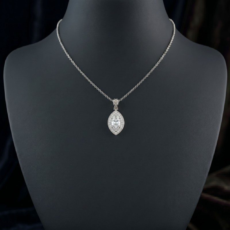  diamond Pendant 14k Gold White