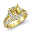 0.6Ct Diamond Engagement Ring 18k Yellow Gold Cushion Semi Mount Halo Setting - javda.com 