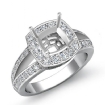 0.6Ct Diamond Engagement Ring 18k White Gold Cushion Semi Mount Halo Setting - javda.com 