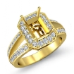 0.6Ct Diamond Engagement Ring Emerald Semi Mount Halo Setting 14k Yellow Gold - javda.com 