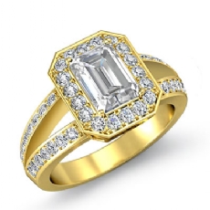 Halo Split Shank Filigree diamond  18k Gold Yellow