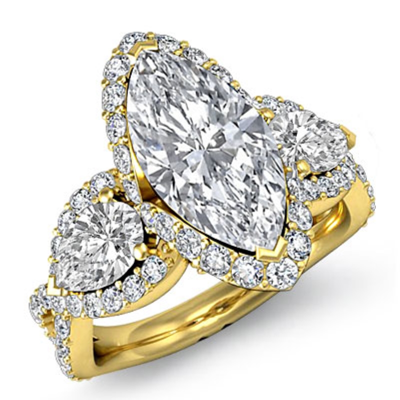  diamond Ring 18k Gold Yellow