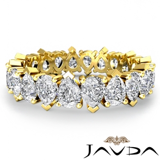Pear Diamond Prong Set Eternity Women's Wedding Band Ring 14k Gold Yellow 5.5Ct