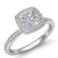 Petite Micropave Halo Eternity diamond Ring 14k Gold White