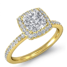 Petite Micropave Halo Eternity diamond Ring 14k Gold Yellow