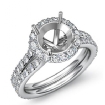 1.3Ct Diamond Engagement Ring Round Semi Mount Halo Pave Setting 18k White Gold - javda.com 