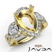 Pear Diamond 3 Stone Anniversary Ring 18k Yellow Gold Semi Mount 1.4Ct - javda.com 