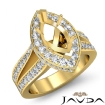 Pre-Set Diamond Engagement Marquise SemiMount Ring 18k Yellow Gold Gold Split Shank 1.32Ct - javda.com 