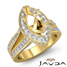 Pre-Set Diamond Engagement Marquise SemiMount Ring 14k Gold Yellow Gold Split Shank  (1.32Ct. tw.)