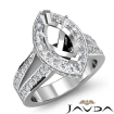 Pre-Set Diamond Engagement Marquise SemiMount Ring Platinum 950 Gold Split Shank 1.32Ct - javda.com 