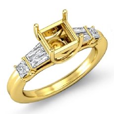 Princess Diamond 3 Stone Engagement Setting Ring 14k Gold Yellow  (0.45Ct. tw.)