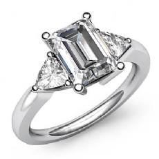 Triangle Three Stone diamond Ring Platinum 950