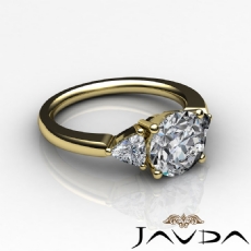 Triangle Three Stone diamond Ring 14k Gold Yellow