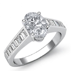 Channel Set Baguette diamond Ring 14k Gold White