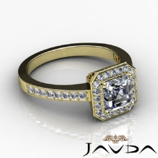 Halo Pave Set Filigree Basket diamond Ring 14k Gold Yellow