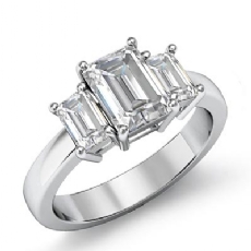 Prong Set Classic 3 Stone diamond Ring 14k Gold White