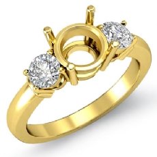 Diamond 3 Stone Engagement Ring 14k Gold Yellow Round Semi Mount  (0.3Ct. tw.)