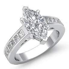 Channel Classic Sidestone diamond Ring Platinum 950