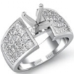 1.74Ct Diamond Engagement Women's Ring Princess Invisible Setting Platinum Semi Mount