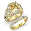 3.7Ct Diamond Engagement Ring Round Halo Pave Setting Bridal Set 14k Yellow Gold - javda.com 