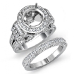 3.7Ct Diamond Engagement Ring Round Halo Pave Setting Bridal Set 18k White Gold - javda.com 