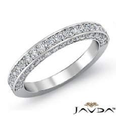 1.00Ct Round Diamond Half wedding Band Matching Set 14k White Gold
