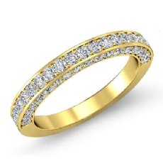Round Diamond Half wedding Band Matching Set 18k Gold Yellow (1Ct. tw.)