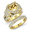 3.9Ct Diamond Engagement Ring Heart Halo Pave Setting Bridal Set 18k Yellow Gold - javda.com 