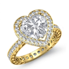 Eternity Filigree Halo diamond Ring 14k Gold Yellow