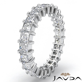 Prong Set Princess Diamond Ring Womens Eternity Wedding Band 14k Gold White 3Ct