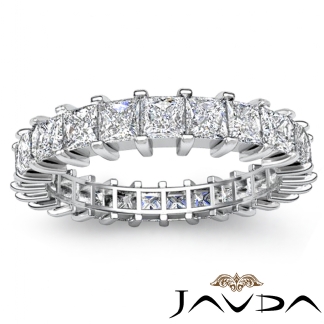 Prong Set Princess Diamond Ring Womens Eternity Wedding Band 14k Gold White 3Ct