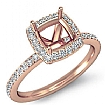 1Ct Diamond Engagement Ring Cushion Shape Semi Mount 14k Rose Gold Halo Setting - javda.com 