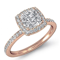 Petite Micropave Halo Eternity diamond Ring 18k Rose Gold