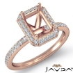 1Ct Emerald Shape Diamond Engagement Halo Setting Ring Semi Mount 14k Rose Gold - javda.com 