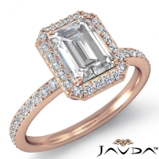 Micro Pave Set Halo Eternity diamond Ring 14k Rose Gold