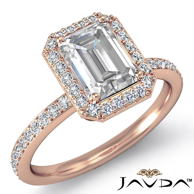 Micro Pave Set Halo Eternity diamond Ring 18k Rose Gold