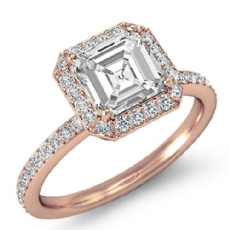 Petite Micropave Set Halo diamond Ring 18k Rose Gold