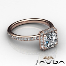 Petite Micropave Set Halo diamond Ring 14k Rose Gold