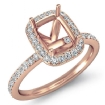1Ct Cushion Cut Diamond Engagement Halo Setting Ring Semi Mount 18k Rose Gold - javda.com 