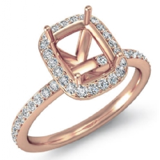 Cushion Cut Diamond Engagement Halo Setting Ring Semi Mount 14k Rose Gold (1Ct. tw.)