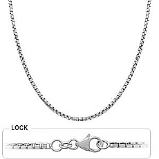 14k White Gold Women's Box Chain (2mm,18