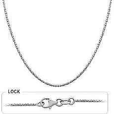 14k White Gold Womens Fancy Chain Necklace (1.2mm,18