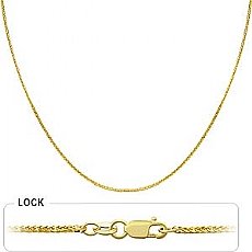 14k Yellow Gold Women's Wheat Chain (1.4mm,18