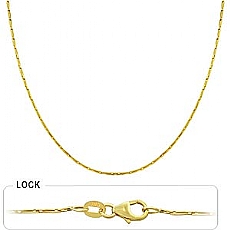 14k Yellow Gold Women's Fancy Light Chain (1.4mm,18