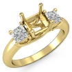 3 Stone Princess Diamond Engagement Ring Semi Mount 18k Yellow Gold 0.8Ct - javda.com 