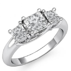 Classic Three-Stone Trellis diamond Ring 14k Gold White